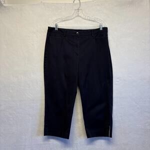 Talbots Perfect Skimmer Capri Chino Pants Womens Size 14 Navy Blue
